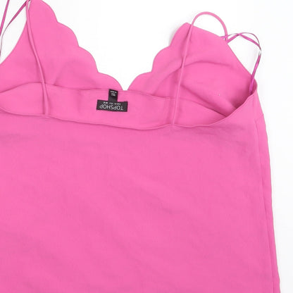 Womens UK Size 12 Topshop Pink Basic Blouse