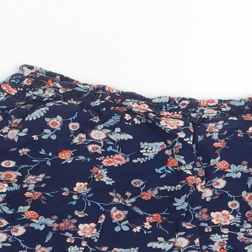 Shosho Girls Blue Floral  Boyfriend Shorts Size 7-8 Years