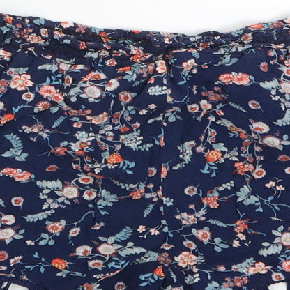 Shosho Girls Blue Floral  Boyfriend Shorts Size 7-8 Years