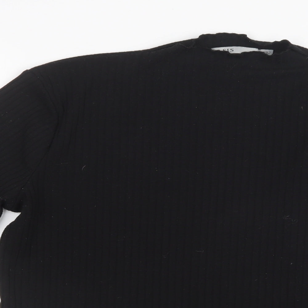 Womens UK Size XL Oasis Black Basic T-Shirt