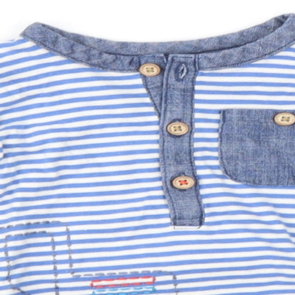 George Baby Blue Striped  Basic T-Shirt Size 3-6 Months