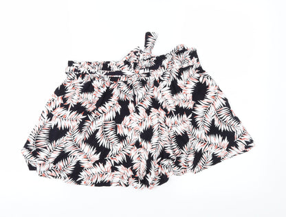 F&F Womens Black Floral  Mom Shorts Size 10