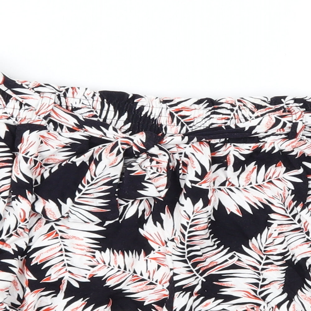 F&F Womens Black Floral  Mom Shorts Size 10