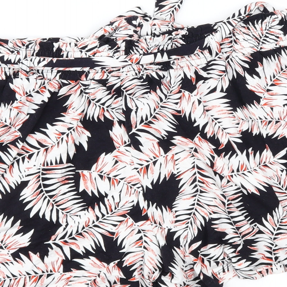 F&F Womens Black Floral  Mom Shorts Size 10