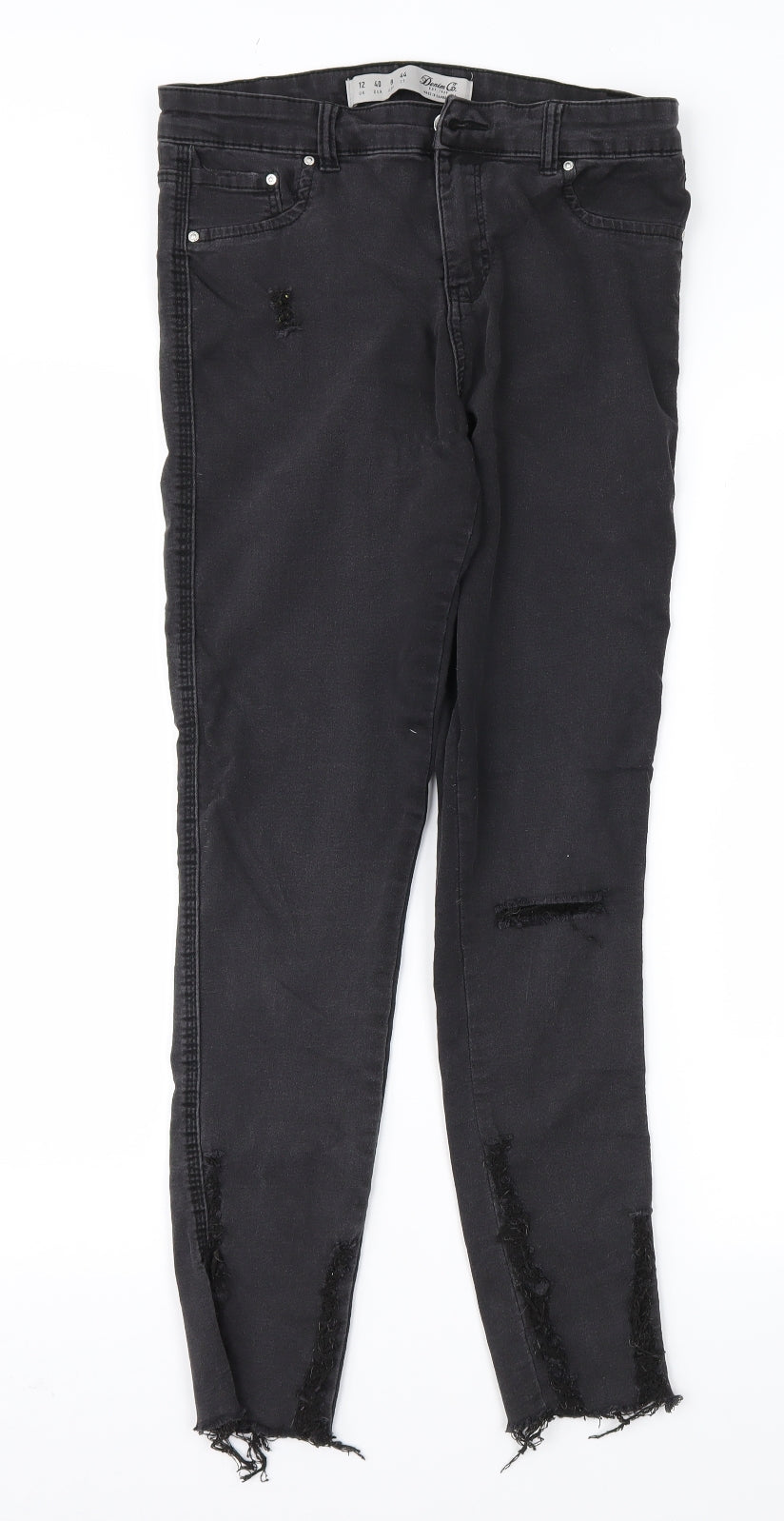 Denim & Co. Womens Black   Straight Jeans Size 12 L26 in