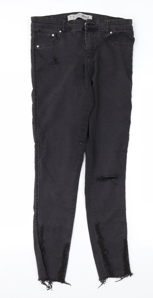 Denim & Co. Womens Black   Straight Jeans Size 12 L26 in