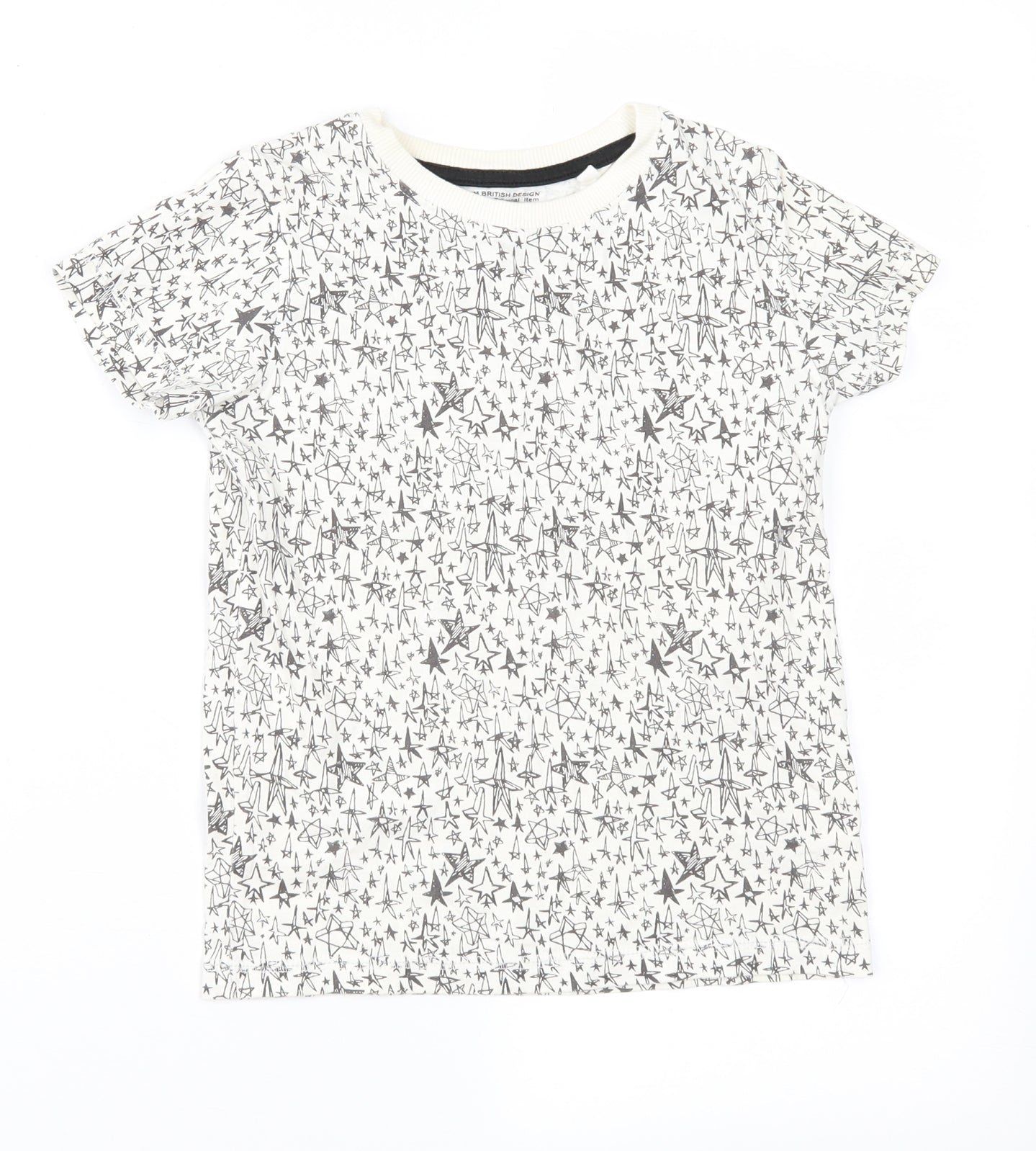 NEXT Boys Beige Geometric  Basic T-Shirt Size 4-5 Years