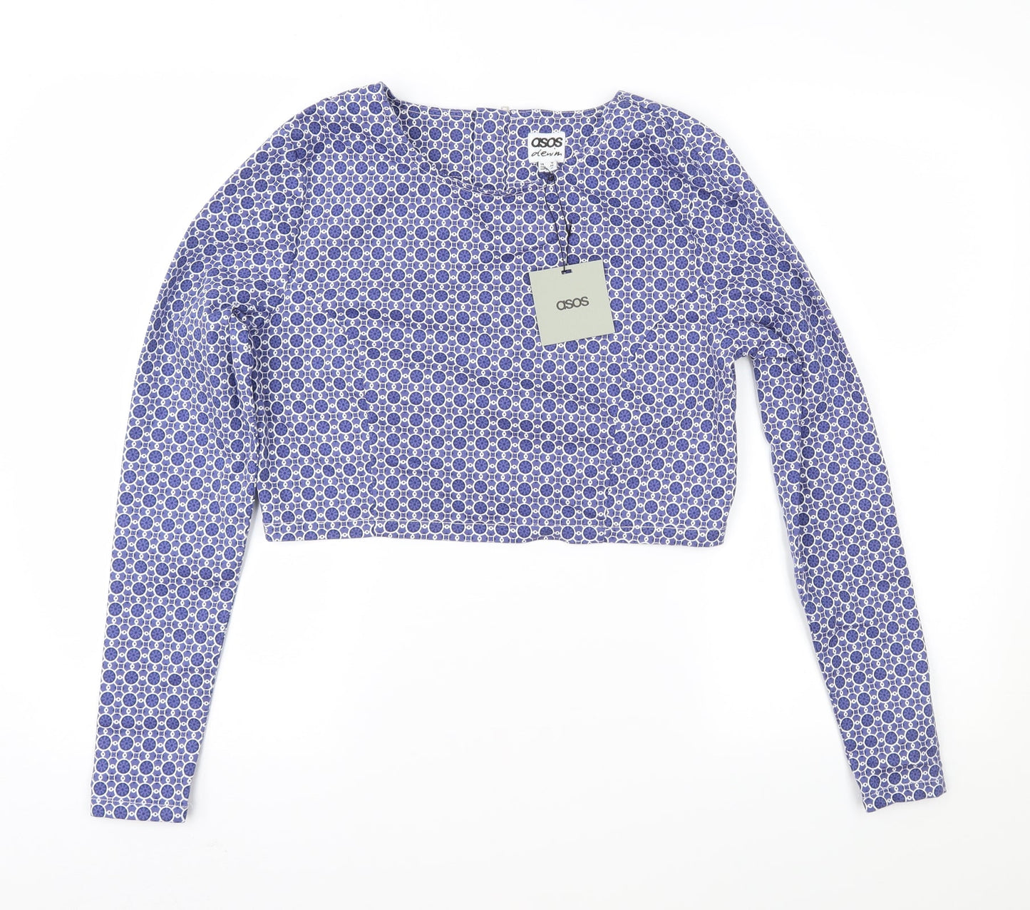 Womens UK Size 16 ASOS Blue Cropped Blouse