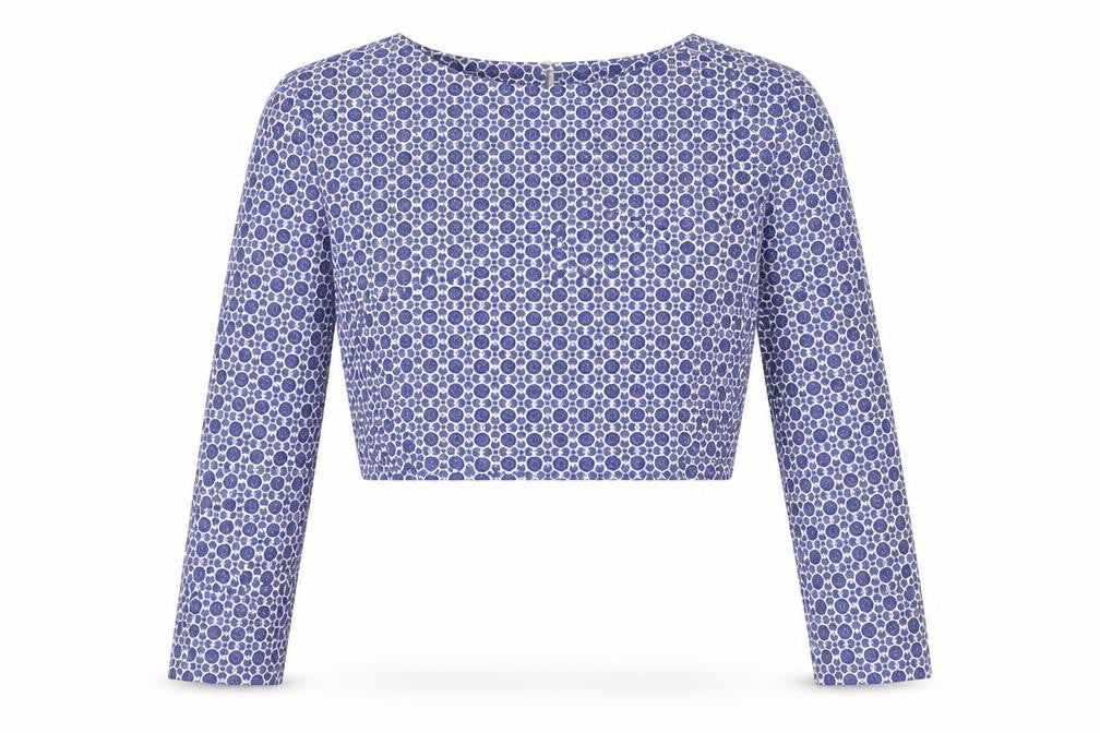 Womens UK Size 16 ASOS Blue Cropped Blouse
