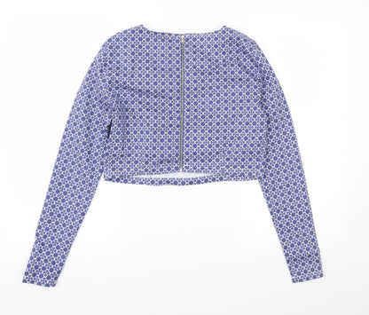 Womens UK Size 16 ASOS Blue Cropped Blouse