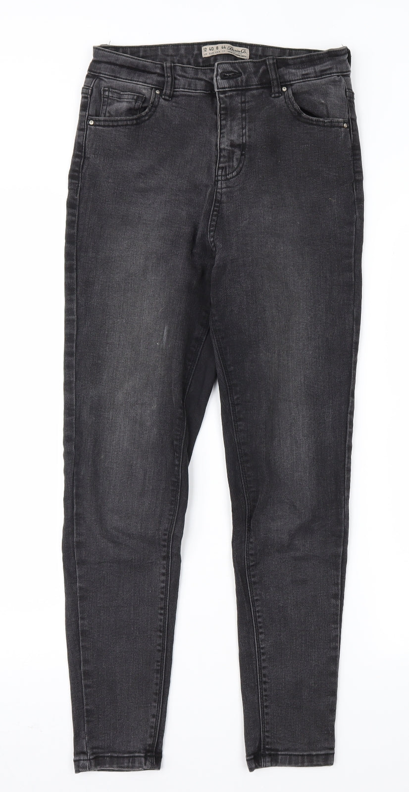 Denim & Co. Womens Black  Denim Skinny Jeans Size 12 L25 in