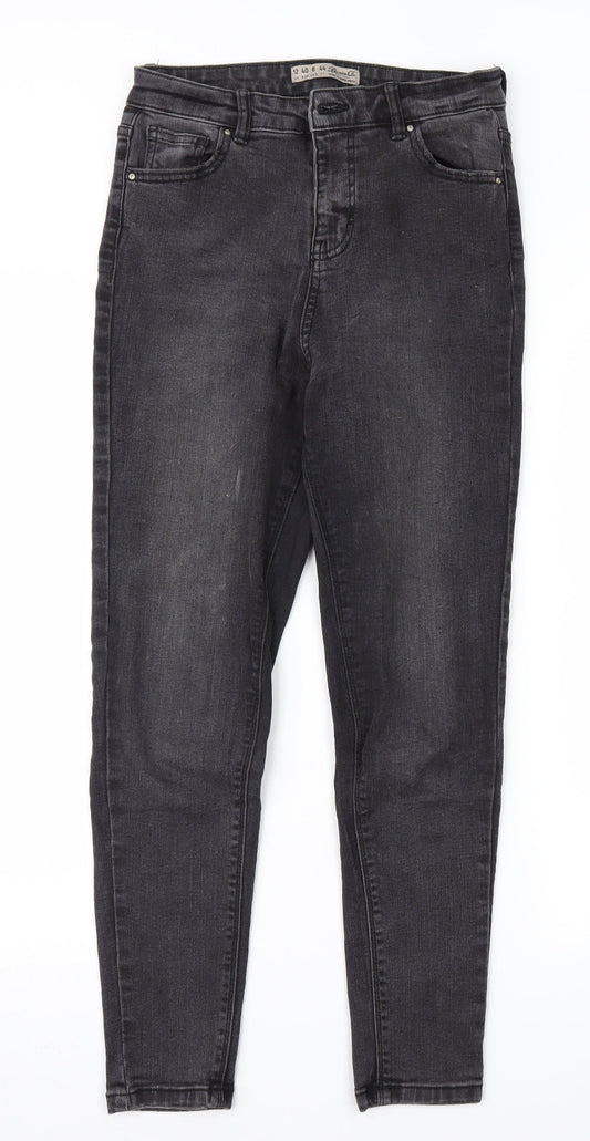 Denim & Co. Womens Black  Denim Skinny Jeans Size 12 L25 in