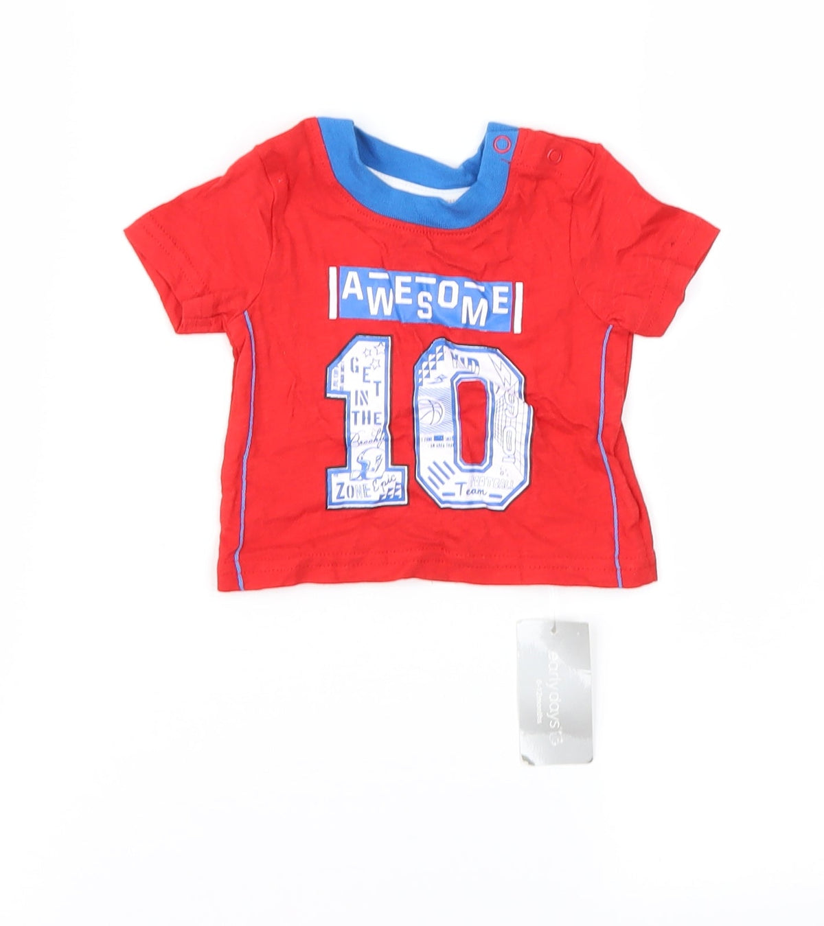 Early Days Boys Red   Basic T-Shirt Size 0-3 Months