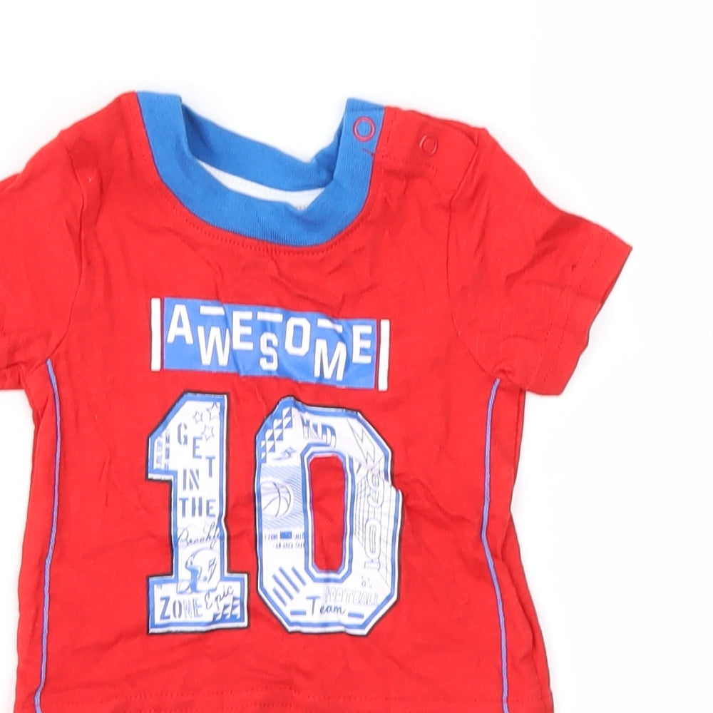 Early Days Boys Red   Basic T-Shirt Size 0-3 Months