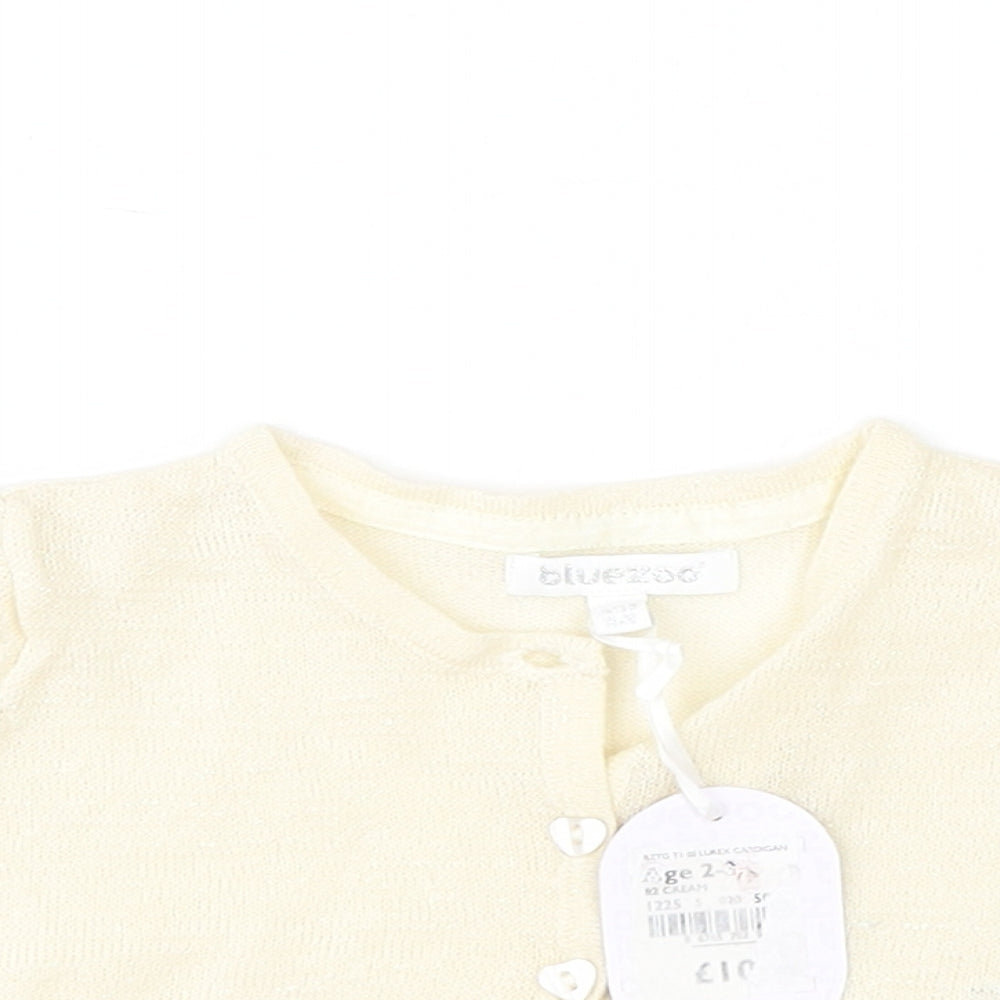 Blue Zoo Girls Ivory   Cardigan Jumper Size 2-3 Years