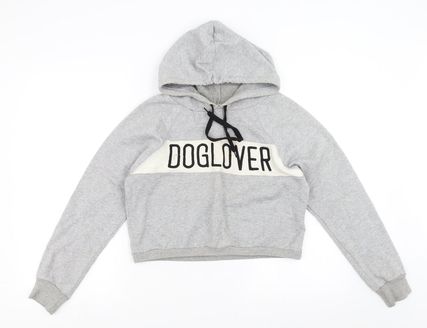 Preworn Womens Grey   Pullover Hoodie Size M  - cropped dog lover