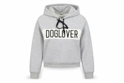 Womens Grey   Pullover Hoodie Size M  - cropped dog lover