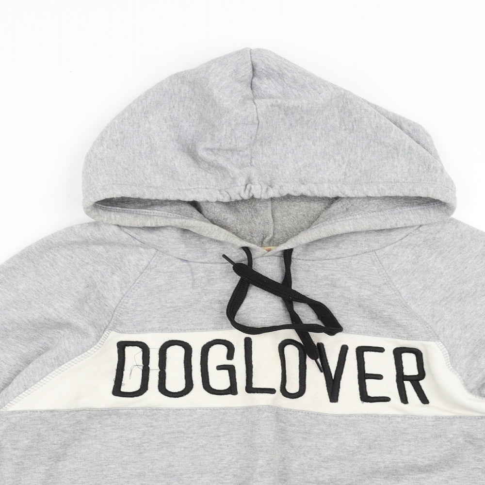 Preworn Womens Grey   Pullover Hoodie Size M  - cropped dog lover