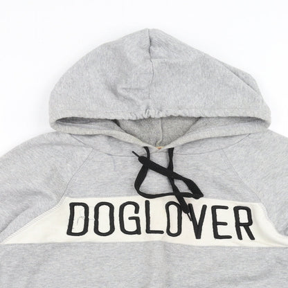 Preworn Womens Grey   Pullover Hoodie Size M  - cropped dog lover