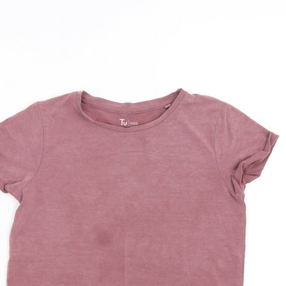 Sainsburys Girls Purple   Basic T-Shirt Size 7 Years