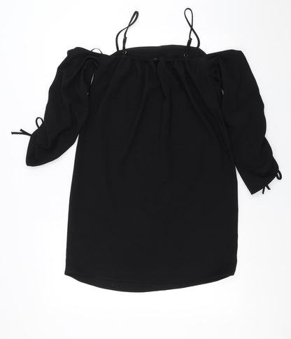 River Island Womens Black   Shift  Size 8  - cold shoulder