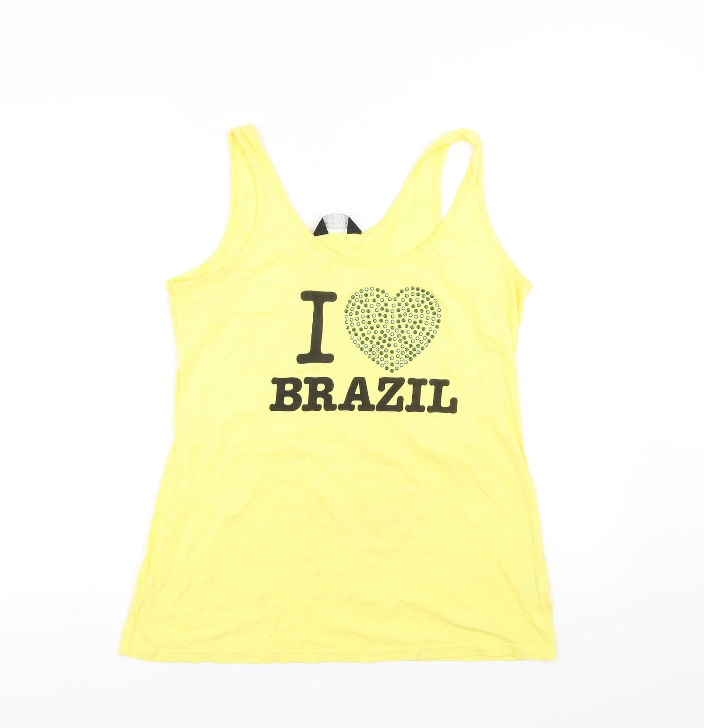 Womens UK Size 14 Dorothy Perkins Yellow Basic Tank