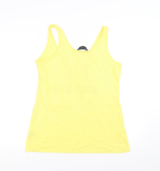 Womens UK Size 14 Dorothy Perkins Yellow Basic Tank