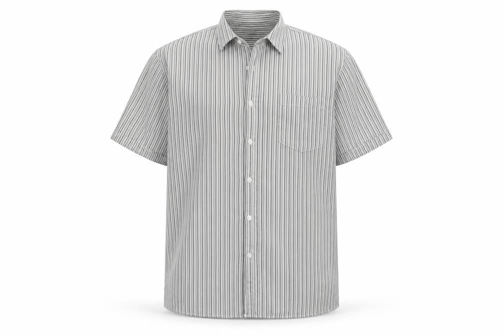 Dunnes Mens Grey Striped   Button-Up Size XL