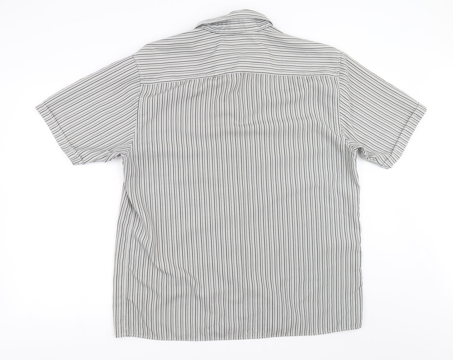 Mens UK Size XL Dunnes Stores Grey  Button-Up Short Sleeve Casual Shirt