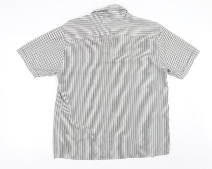 Mens UK Size XL Dunnes Stores Grey  Button-Up Short Sleeve Casual Shirt