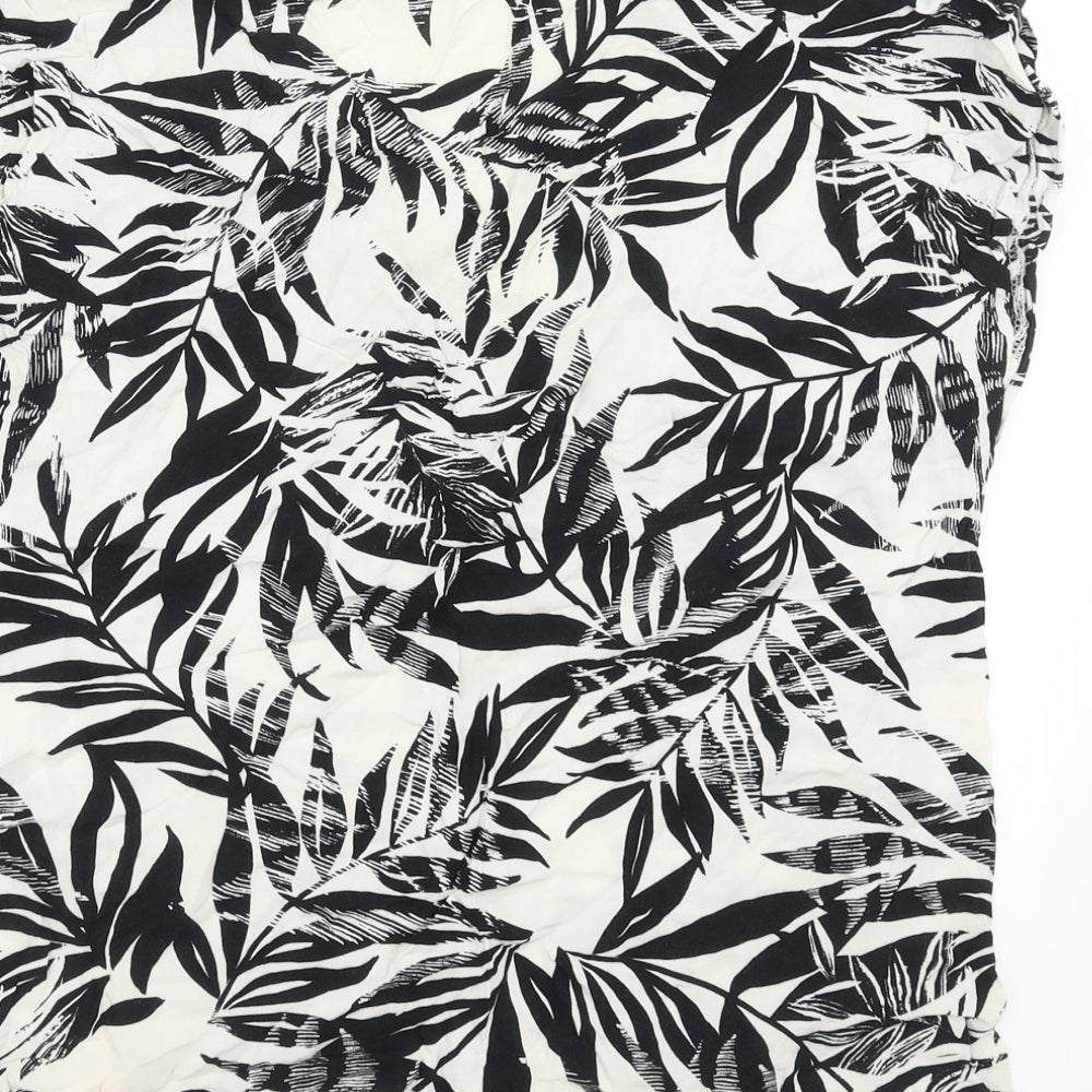 Primark Womens Ivory Floral  Basic Blouse Size 10  - Leaf Pattern