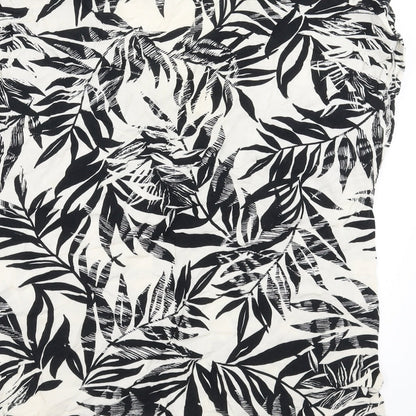 Primark Womens Ivory Floral  Basic Blouse Size 10  - Leaf Pattern