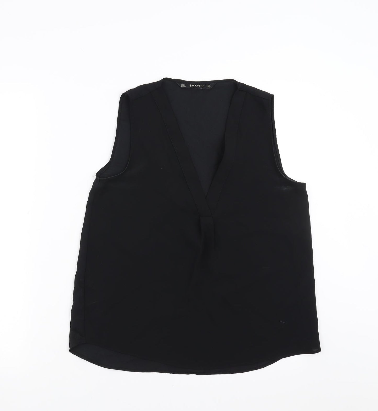 Womens UK Size S Zara Black Basic Blouse