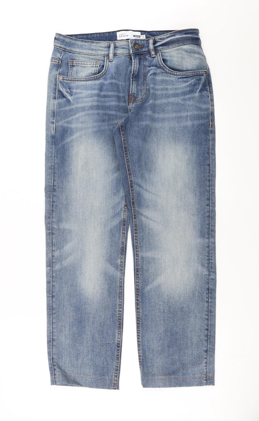 Easy Mens Blue  Denim Straight Jeans Size 30 in L27 in