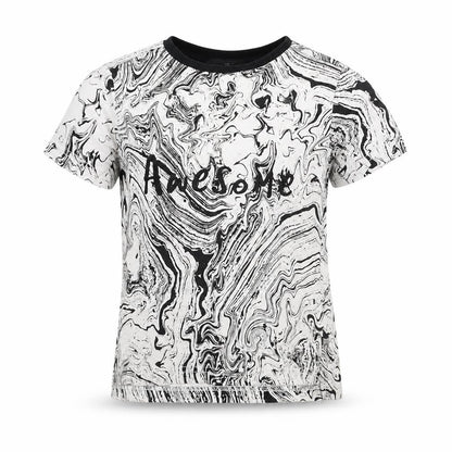 George Boys White   Basic T-Shirt Size 2-3 Years  - Marble effect