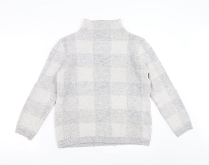 Peacocks Womens Grey Check  Pullover Jumper Size M