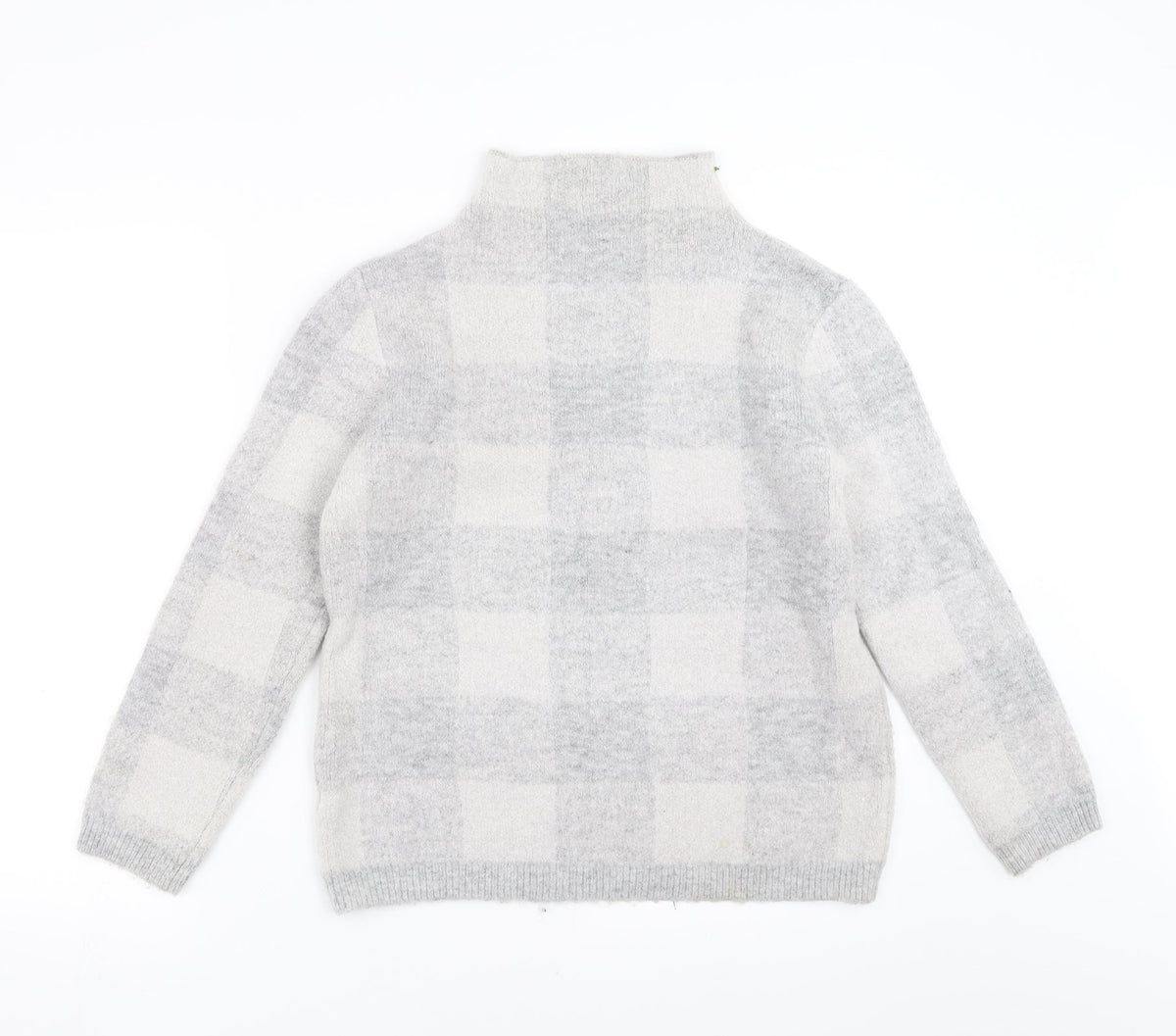 Peacocks Womens Grey Check  Pullover Jumper Size M