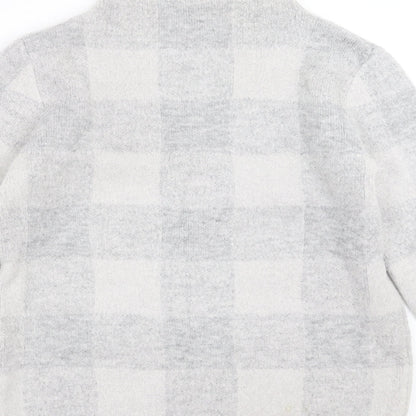 Peacocks Womens Grey Check  Pullover Jumper Size M
