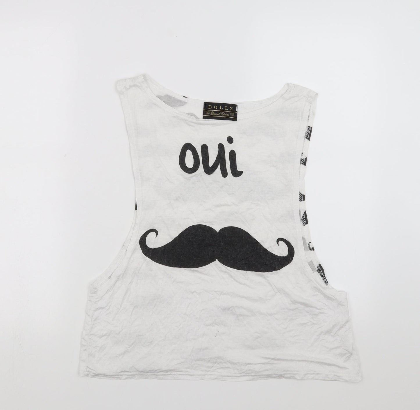Womens UK Size M Dolls White Basic Tank