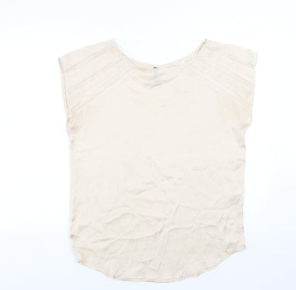 Womens UK Size 10 Divided by H&M Beige Basic Blouse