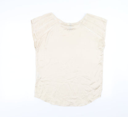 Womens UK Size 10 Divided by H&M Beige Basic Blouse