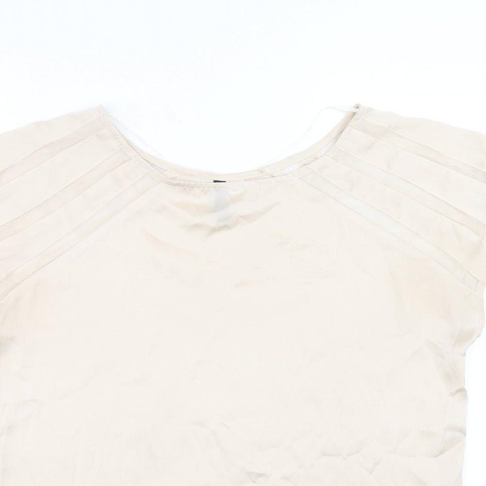 Womens UK Size 10 Divided by H&M Beige Basic Blouse