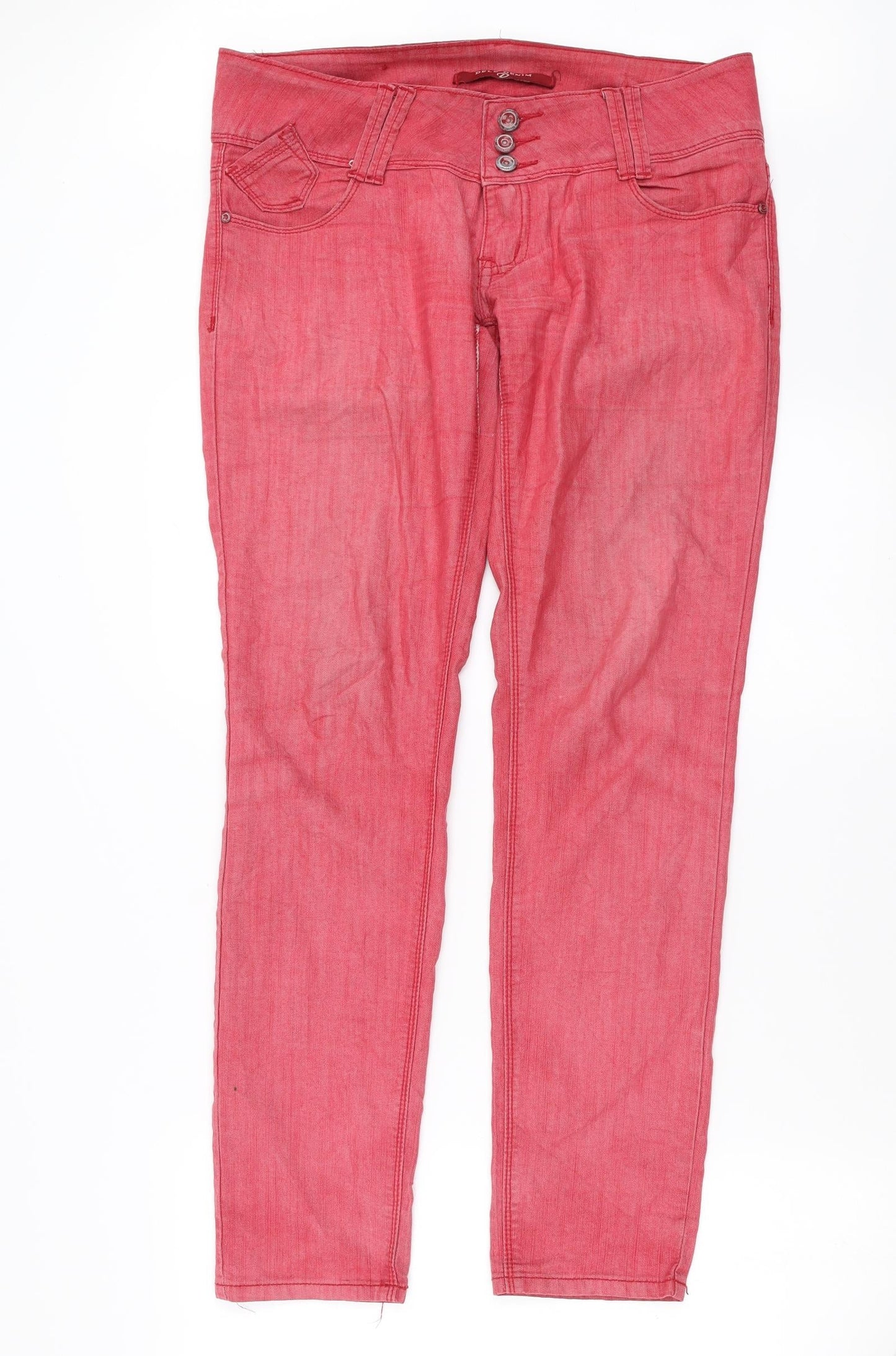 dele Womens Pink  Denim Straight Jeans Size 12 L31 in