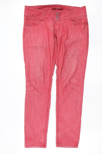dele Womens Pink  Denim Straight Jeans Size 12 L31 in
