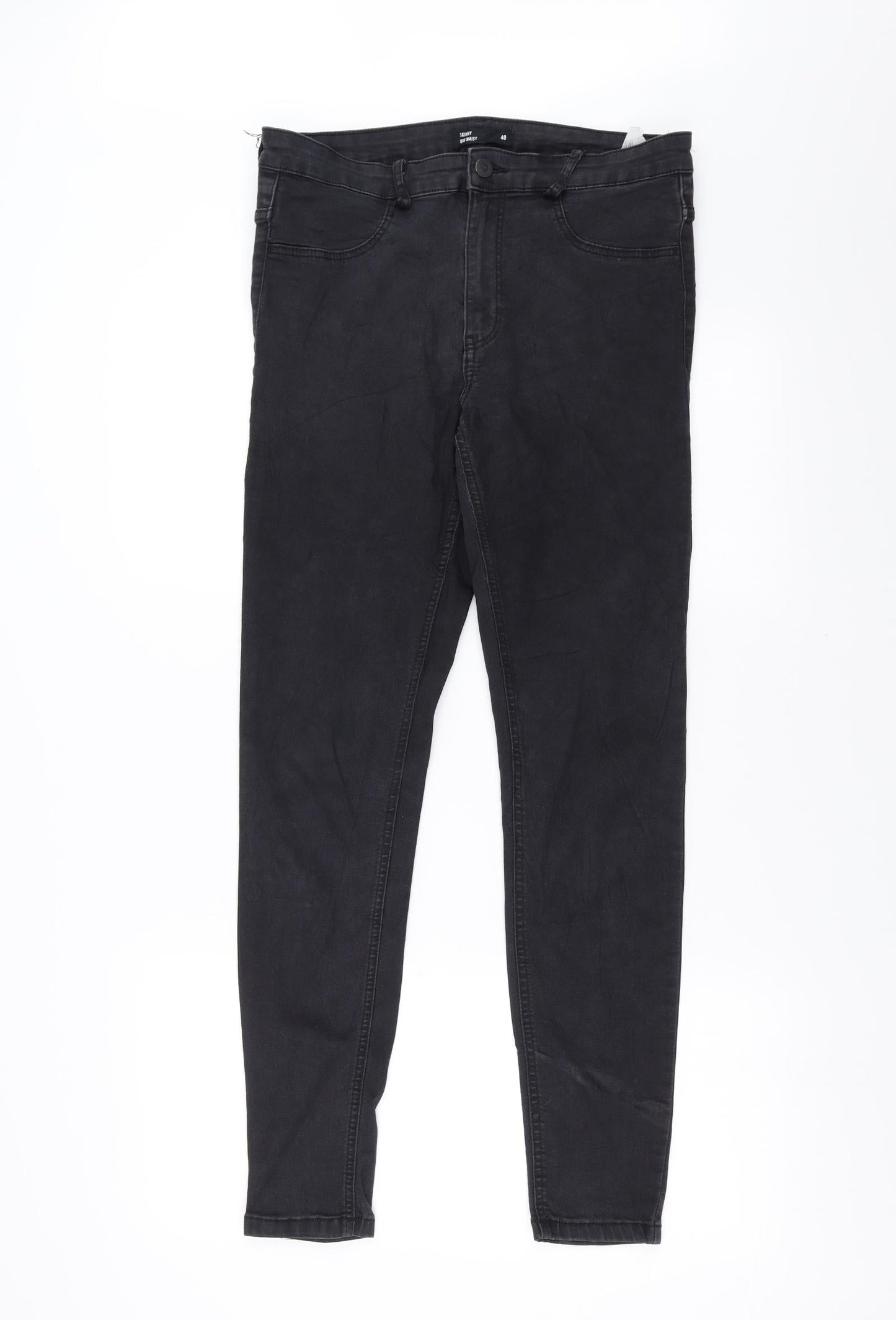 Womens UK Size 12 sinsay Extra-Slim Fit Skinny Black Jeans