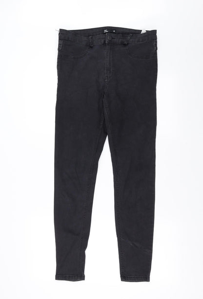 Womens UK Size 12 sinsay Extra-Slim Fit Skinny Black Jeans