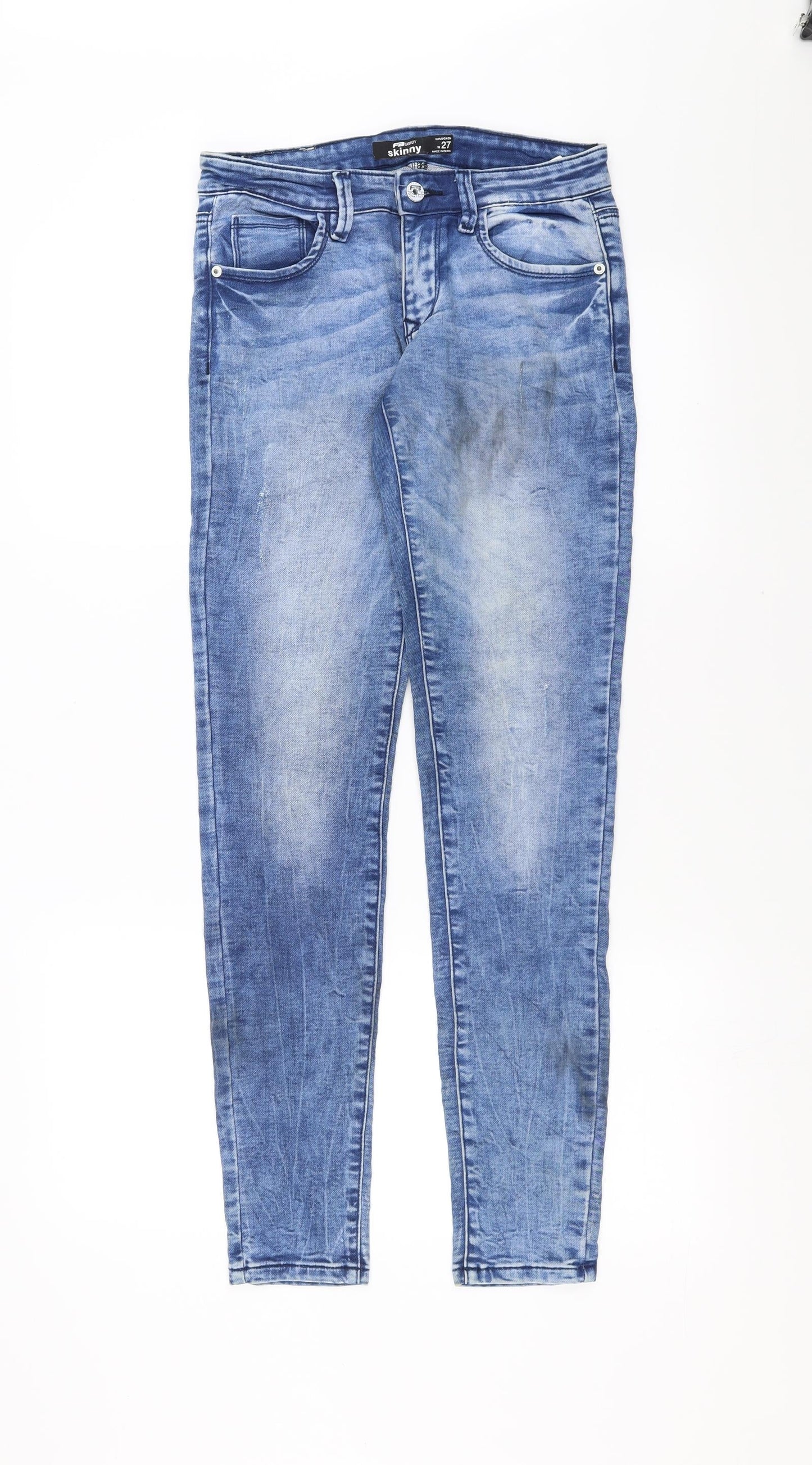 Womens UK Size 27 in FB Sister Extra-Slim Fit Skinny Blue Jeans