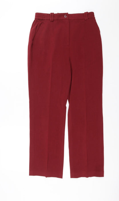 Womens UK Size 10 Oscar B Regular Fit  Red Trousers
