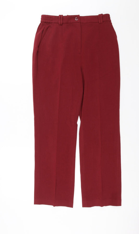Womens UK Size 10 Oscar B Regular Fit  Red Trousers