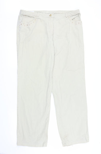 Basler Womens Beige  Denim Straight Jeans Size M L30 in